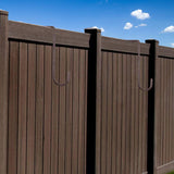 ESFUN 6 Pack 2 x 6 inch Fence Hooks Patio Hooks Brown Powder Coated Steel Hangers fits Easily for Vinyl Fences Indoor & Outdoor Hanging Lights, Plants & Planters, Bird Feeder, Pool Equipment ESFUN