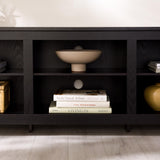 Walker Edison Wren Classic 6 Cubby TV Stand for TVs up to 80 Inches, 70 Inch, Black Walker Edison