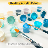 Bougimal 6 Pack Paint by Numbers Kit for Adults Beginners, 12" W x 16" L Scenery-Cityscape DIY Acrylic Paint Set on Canvas Without Frame in Box, Adults Kids Paint by Numbers Kits for Home Wall Decor Bougimal