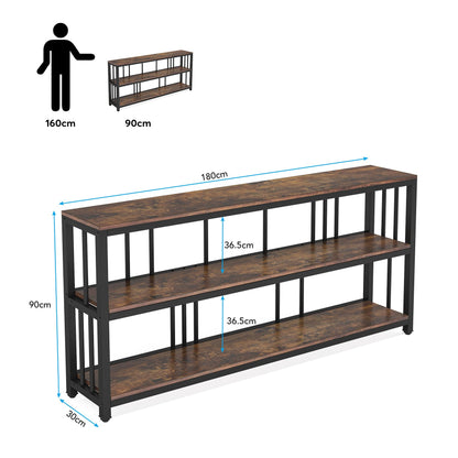 Tribesigns 70.89 in Console Table, 3 Tiers Entryway Table, Long Foyer Table, Console Table with Storage, Industrial Behind Couch Table, Large Accent Table for Entrance Hallway Living Room - WoodArtSupply