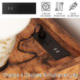 LIKIMIO 7 Drawer 47" Glass Dresser with LED and Power Strip, Wood Dressers & Chests of Drawers for Bedroom Living Room, Rustic Brown LIKIMIO