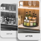 13" Oak Wood Lazy Susan Organizer, Lazy Susan for Cabinet Dining Table Pantry Wood Turntable Organizer Tray for Coffee Table Kitchen Countertop Salt Pepper Spice Organization and Storage Round Black Oroyutor