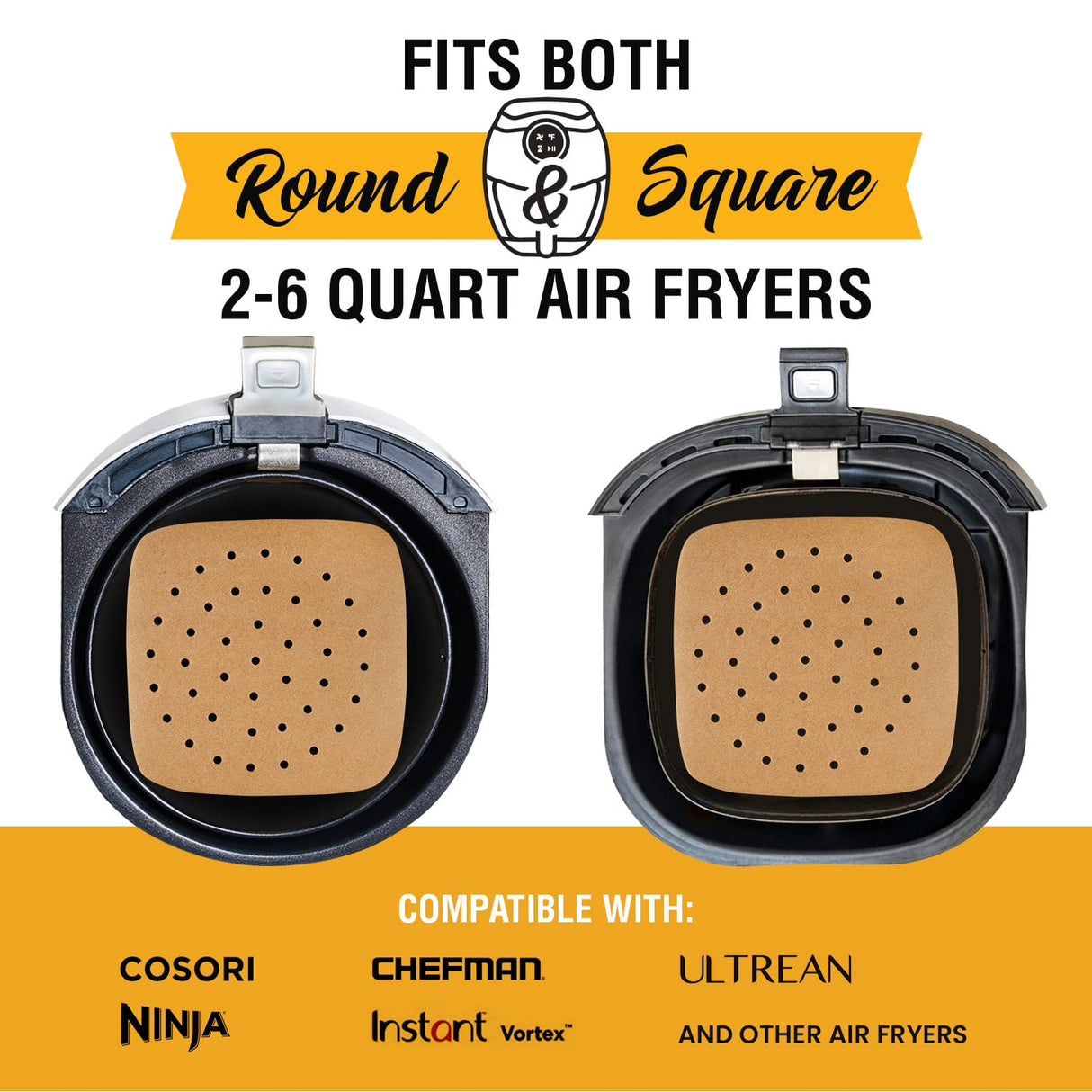 Bamboo Steamer Liner, 8.5" Air Fryer Parchment Paper Liners Sheets – 220pcs Unbleached Bamboo Steamer Basket Liners – Easy Cleanup, Will Not Burn or Curl, Non-Toxic & Volume Pack by Baker’s Signature Baker's Signature