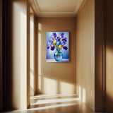 PINFFSHU Flowers Diamond Art Kits for Adults, Stunning Iris Bouquet in Glass Vase Diamond Painting Kits with Full Drill,5D Diamond Painting DIY Gem Art and Crafts for Home Wall Decor Gifts12x16 inch PINFFSHU