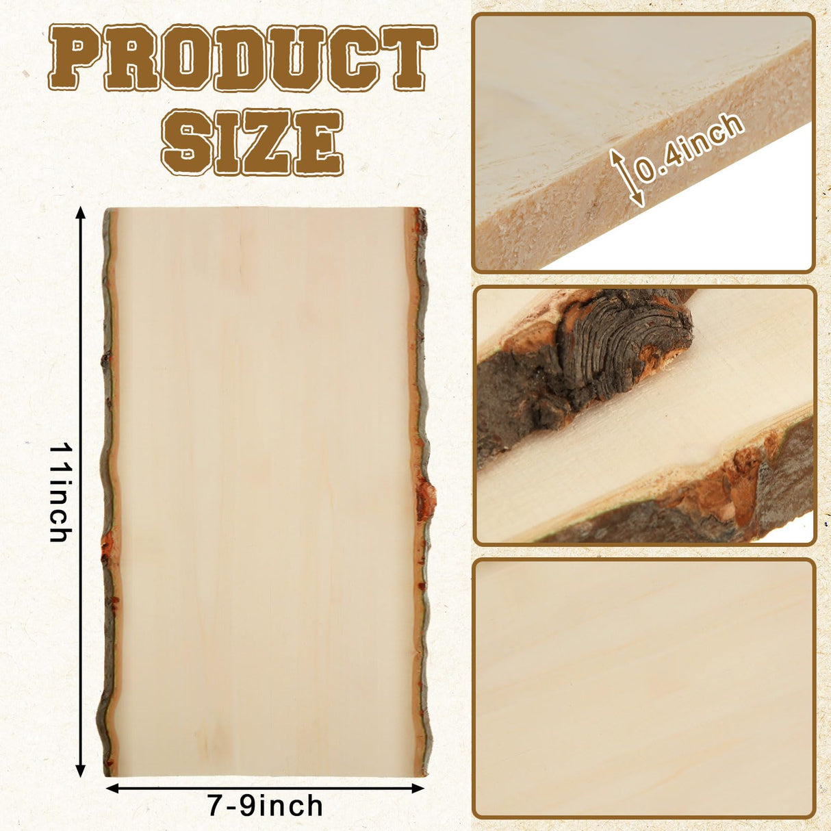 Briwooody 6 Pcs Hollow Wood Plank Live Edge Woodslab Unfinished Wood Boards for Crafts Rustic Wooden Plaque for DIY Burning Home Decor Weddings(11 x 7-9 Inch) Briwooody