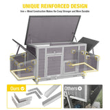 Aivituvin Chicken Coop with Two Nesting Boxes Large Wooden Hen House Outdoor Weatherproof Rabbit Hutch Duck Cage (AIR69) Aivituvin