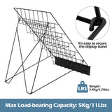 ybaymy 6-Tier 18" Wide Metal Wire Magazine Rack,Table Top Book Display Stand with Sign Channel,Collapsible Commercial Display Holder for Comic,Greeting Card,Literature,Trade Show,Art Print ybaymy