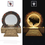 Karc Stargate Mirror Infinity Mirror Tunnel Stargate Model Figure Time Tunnel Merchandise Night Light Table Lamp Desktop Decoration Gift for Children and Adults with Ligh Karc