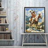 Generic DIY 5D Diamond Paint Kits for Adults American Native Indian Man and Horse Full Square Drill Diamond Art Painting Gems Cross Stitch for Home Wall Art Decoration 12x16inch Generic