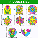 WorldBazaar Summer Flower Suncatchers Crafts for Kids 24 Sets DIY Window Painting Art Suncatchers Decoration Christmas Birthday Wedding Party Supplies WorldBazaar