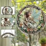POETRYDRAW DIY Hanging Diamond Art Pendant Kit Fairy, Special Crystal Diamonds Painting Ornament for Adults, 5D Diamond Art Suncatchers Double Sided Board Gem Painting Box Kit POETRYDRAW