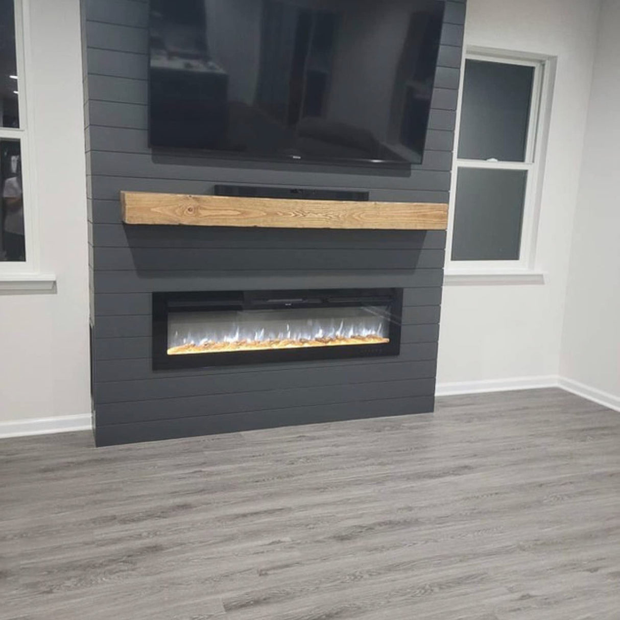 Fireplace Mantel, Rustic, Shelf, Floating Mantle, Real Wood, Beam, URBANDI (Brown, 60Lx6Hx8D) WoodArtSupply