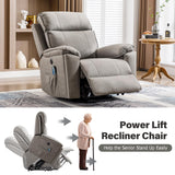 Phoenix Home Power Lift Chair with Massage and Heat for Elderly Recliner, Green Grey Phoenix Home