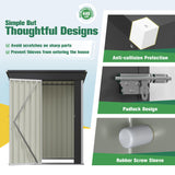 Flamaker Storage Shed Waterproof Metal Garden Shed with Lockable Door Utility Tool Shed Outdoor Storage for Backyard, Patio and Lawn (5 x 3 FT, White) Flamaker