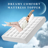 Full Size Thick Mattress Pad with 100% Cotton Cover - Naturally Skin-Friendly and Breathable, Unique Deep Pocket Design Up to 22" (54 x 75 Inches, White) Soft and lofty