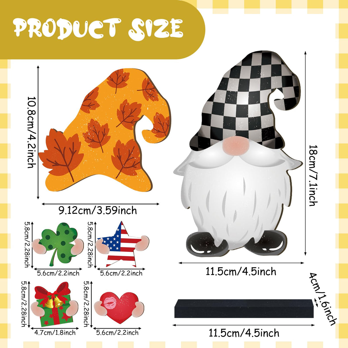 Blulu 32 Pcs Christmas Interchangeable Wooden Gnome Decor DIY Holiday Christmas Seasonal Tiered Tray Decoration Gnomes with Magnet Pieces Welcome Sign for Xmas Holiday Decorations (Fresh) Blulu