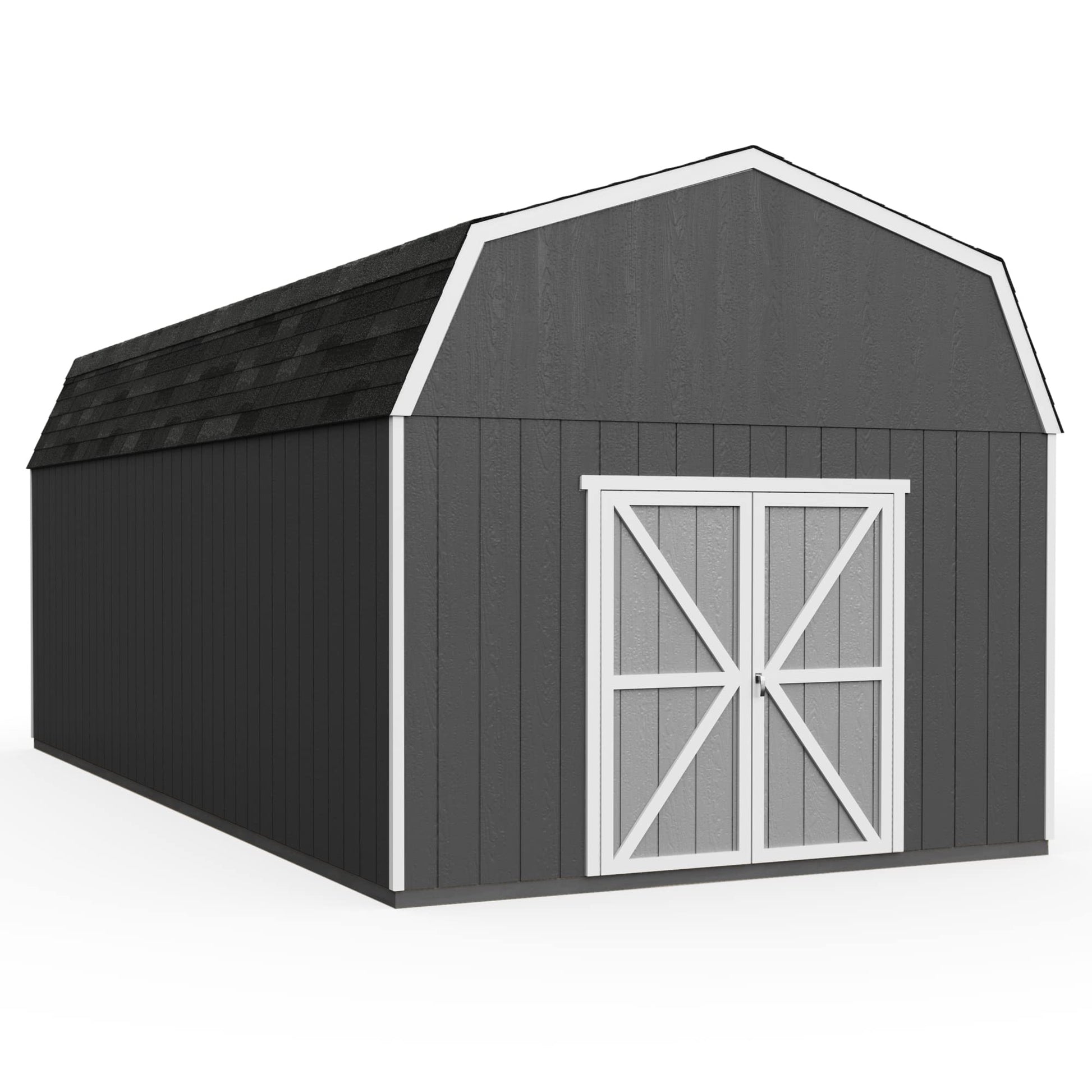 Handy Home Products Hudson 12x24 Do-it-Yourself Wooden Storage Shed Brown - WoodArtSupply