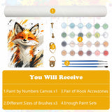 MEIYUDA Fox Paint by Numbers Kit, Cute Animal Paint by Numbers for Adults Beginners, DIY Acrylic Oil Painting by Number on Canvas for Gift Home Wall Decor 12x16in MEIYUDA