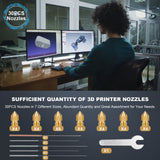 LAIHIFA 30PCS 3D Printer Nozzles, High Temperature&Wear Resistance, Better Thermal Conductivity Brass 3D Printer Nozzle 0.2mm, 0.3mm, 0.4mm, 0.5mm, 0.6mm, 0.8mm, 1.0mm for MK8, Ender 3, Creality CR10 LAIHIFA