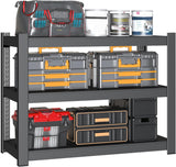 BESFUR 3-Tier Metal Shelving Unit, Adjustable Garage Shelves, Heavy Duty Garage Storage Shelving Unit for Warehouse Pantry Closet Kitchen, 15.8"*35.5"*35.5", Black BESFUR