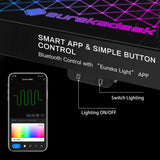 EUREKA ERGONOMIC RGB LED Gaming Desk, Music Sync Lights Up Tempered Glass Desktop, 43" GTG I43 Home Office Computer Table W Controller Rack 4 USB Charging Ports, APP Control EUREKA ERGONOMIC