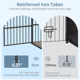 Lyromix 43'' Dog Crate Furniture with 3 Doors, XL Wooden Crate End Table, Heavy Duty Indoor Puppy Cage Kennel for Medium to Large Dogs, Multiple Units Can be Combined Lyromix
