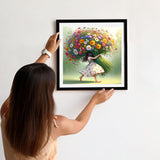 Ekuxom Diamond Art Kits for Adults, 5D Flower Diamond Art Kits Girl, DIY Round Full Drill Diamond Art Flowers Diamond Painting Kits for Adults Gem Art Wall Decor 14x14 inch Ekuxom