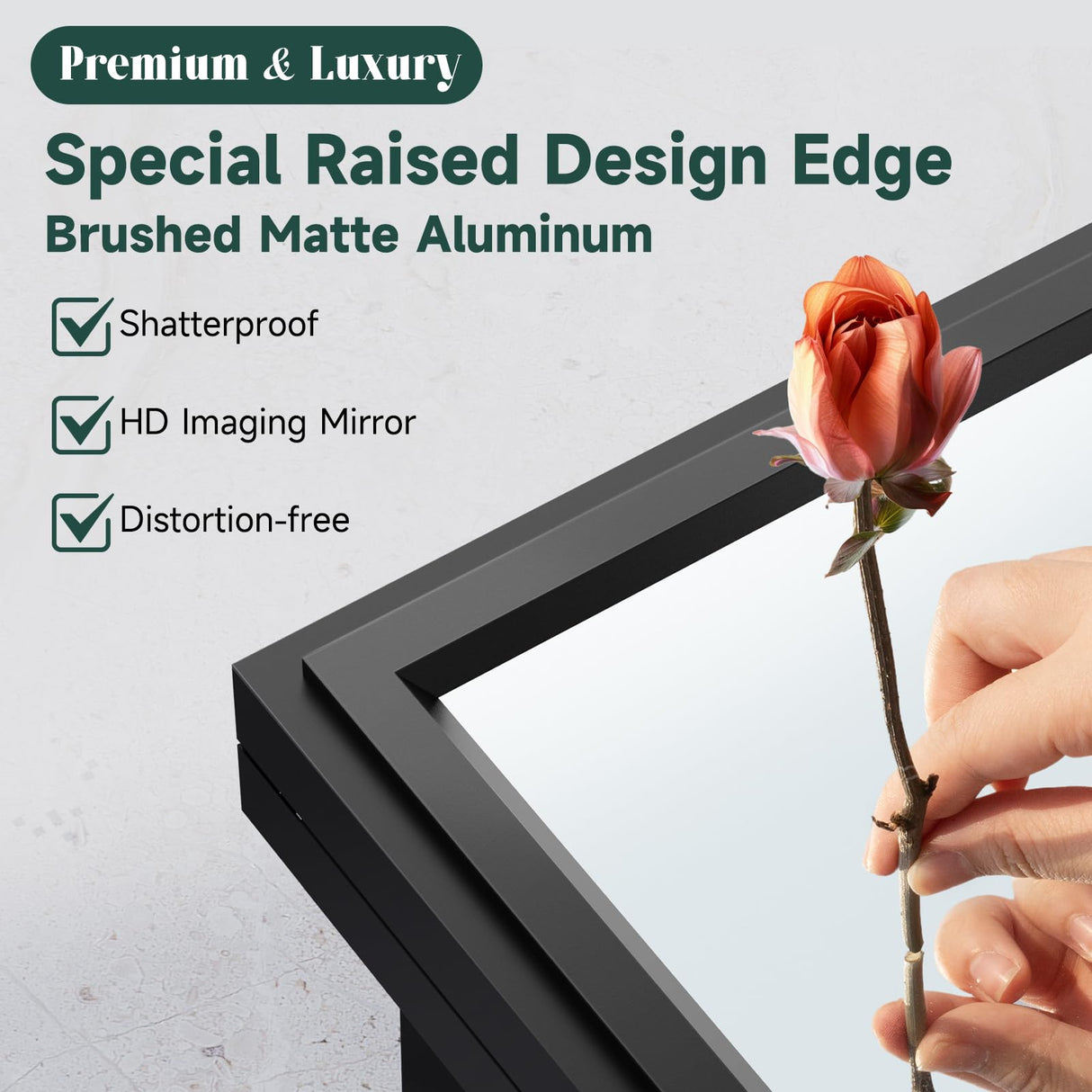 BOHMIROO 16x24 Inch Medicine Cabinet Mirror for Bathroom Recessed Medicine Cabinet with Mirror or Surface Wall-Mounted Aluminum Alloy Framed Bathroom Cabinet Mirror Black Metal BOHMIROO