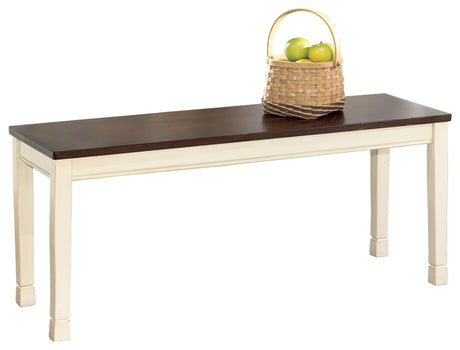 Signature Design by Ashley Whitesburg Cottage Rectangular Dining Bench, Brown & Antique White Signature Design by Ashley