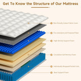 SNFPNE Full Size Mattress 12 Inch, Hybrid Memory Foam Mattress with Zoned Pocket Coils Support and Motion Isolation Design, Strengthen Edge Support,CertiPUR-US Certified, Medium Firm in a Box SNFPNE