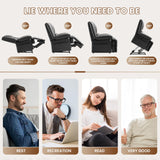 Couchus Large Dual Motor Power Lift Recliner Chair with Massage and Heat for Elderly People, Infinite Position,USB Ports and Remote Control,Breathable Leather Couchus