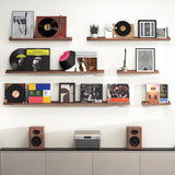 Heimlove Picture Ledge Shelf, Floating Shelves Set of 2, 36 Inches Picture Shelf for Wall with Ledge, Kids Bookshelf Wall Mounted for Living Room Bedroom Decor Books Photo Frames - Walnut Heimlove