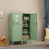 Steehoom Metal Locker Storage Cabinet Lockable 4 Tier File Cabinet Steel Bathroom Cabinet Changing Room Locker for Home, Office, School, Gym, Garage (Green, H49.21) Steehoom