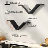 Mazjoaru Book Shelf for Wall Set of 2, Modern Hanging Bookshelf Wall Mounted Desktop Book Shelves Black Organizer for Bedroom Livingroom Office Mazjoaru