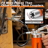 THINKWORK Grease Gun Coupler Set, Strong Lock on Greases Gun Couplers with 90° Grease Coupler Adaptor,12000 PSI Quick Release Grease Coupler Compatible with All Grease Guns 1/8" NPT Grease Gun Fitting THINKWORK