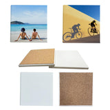 Sublimation Ceramic Coasters Blanks Square Coaster for Drinks, Absorbent Ceramic Stone Coaster Set with Cork Backing Pads, Heat Transfer Cup Coasters for Home Decor （2 PCS） Threenine