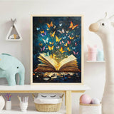 Book Diamond Art Painting Kits for Adults - Full Drill Diamond Dots Paintings for Beginners, Butterfly Round 5D Paint with Diamonds Pictures Gem Art Painting Kits DIY Adult Crafts Kits 12x16inch Legrace