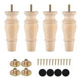 Michanco Wooden Furniture Legs 6 Inch Set of 4 Unfinished Replacement Parts for Couch Sofa Chair Ottoman Cabinet Michanco