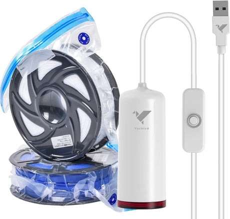 Vacbird 10 Packs Filament Storage Sets, Vacuum Sealed Bags with Electric Pump, 3D Printer Filament Keep Dry Vacbird