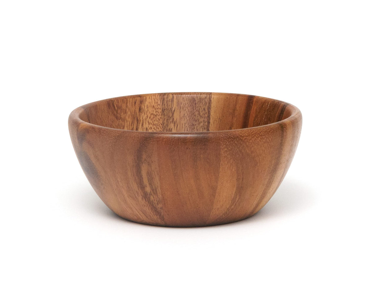 Lipper International Acacia Round Flair Serving Bowl for Fruits or Salads, Small, 6" Diameter x 2.5" Height, Single Bowl Lipper International