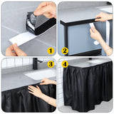 Windkream Fabric Sink Skirt Diamond Bathroom Stitch Self Stick Adhesive Waterproof Fabric Under Sink Curtain Skirt 55 x 32 Inch Adds Bathroom Storage(Black,Classic Style) Windkream