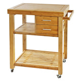 Home Aesthetics Rolling Kitchen Island Cart with Drawers Shelves, Towel Rack, Locking Casters, Butcher Block Food Prepping Cart Trolley on Wheels, Home Aesthetics