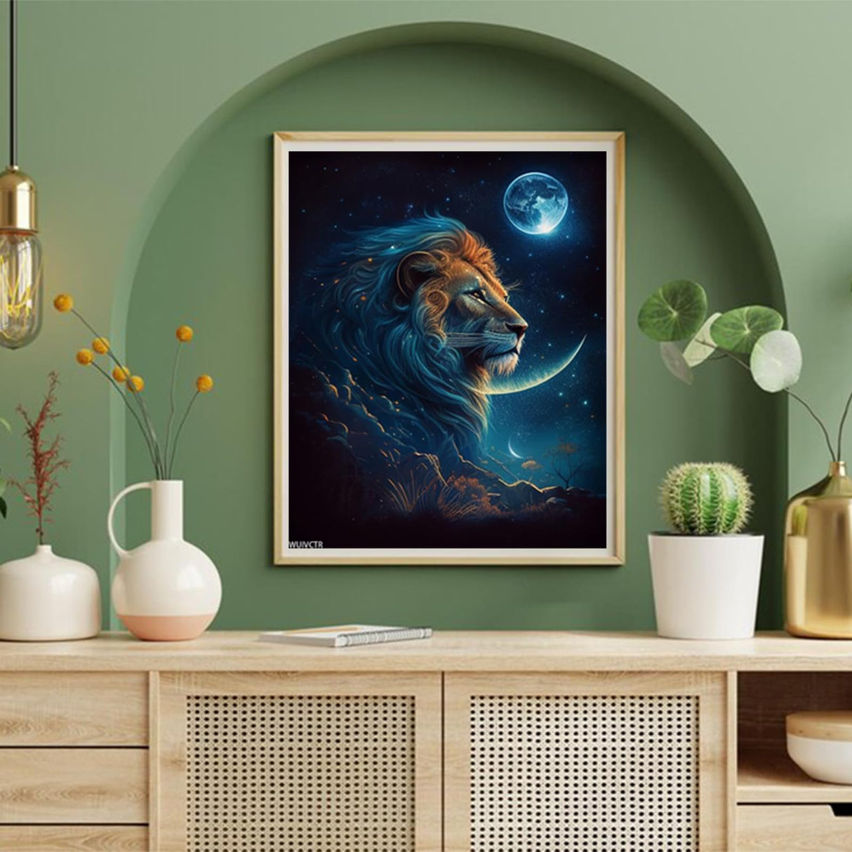 WUIVCTR Paint by Numbers Lion for Adults, Acrylic Oil Painting by Numbers Kits for Beginner with Paintbrushes Brushes Art Crafts Canvas for Home Decor 16x20inch / 40x50cm WUIVCTR