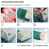 YJJKJ Wood Parakeet Nest Box Pet Bird House Parrot Breeding Mating Box Bird Cage Box for Lovebirds Cockatiel Parrotlets Budgerigar Parakeet (L) YJJKJ