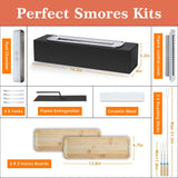 Tabletop Fire Pit with Smores Kit, Table Top Firepit Smores Maker, Portable Outdoor Fireplace Tabletop Decor Home Patio Balcony Backyard Gifts for Mom Dad Men - White Elephant Unique Gift, Black HRANBOTY