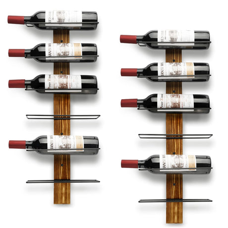 Feemiyo Wall-Mounted Wine Rack - Pine Wood Holder for 12 Bottles - Display for Kitchen, Dining Room, Bar Feemiyo