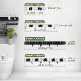 2 Pack 3 Racks and 4 Hooks Broom and Mop Holder Wall Mounted Garage Organizer Storage Tool Racks Stainless Steel Heavy Duty Hooks Self Adhesive Solid Non-slip Wall Hangers for Home Kitchen Garden AceMining