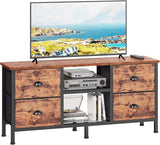 Furologee TV Stand Dresser with 4 Drawers, Small TV Console Table with Open Shelf, Entertainment Center for 50" TV, Industrial Media Center for Bedroom, Living Room, Rustic Brown Furologee