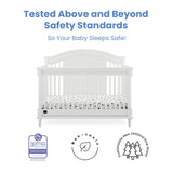 Delta Children Simmons Kids Juliette 6-in-1 Convertible Crib with Toddler Rail, Greenguard Gold Certified, Bianca White Delta Children