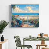 Yezavesu Beach Paint by Numbers Kit for Adults Beginner, Beach Landscape Adult Paint by Number Kits on Canvas Without Frame, DIY Acrylic Painting by Numbers for Home Wall Decor Gift 16x20 Inch Yezavesu